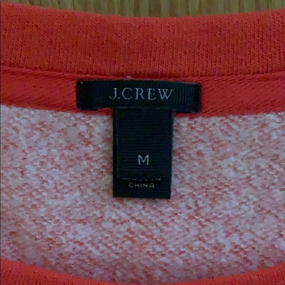 J Crew orange and cream striped sweatshirt, size M - Picture 2 of 6